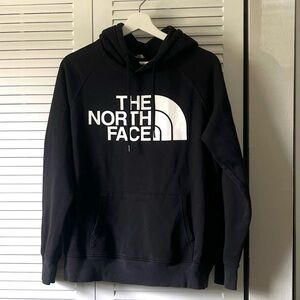 The North Face Hoodie Sweatshirt - Black w/ White Logo - Small